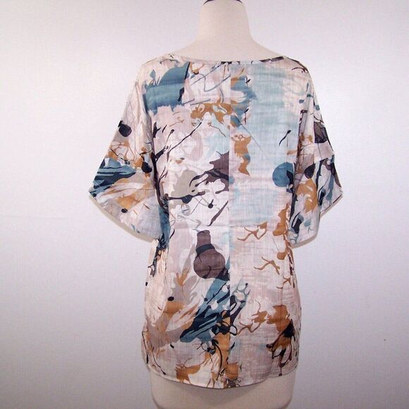 Misslook Shirt Top Generous Size Small Stretch Short Sleeve Watercolor Blouse - Picture 6 of 9
